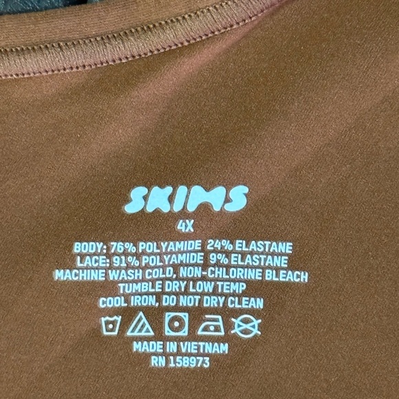 Skims Fits Everybody Lace Slip Dress Bronze 4X NWT - Picture 2 of 5